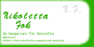 nikoletta fok business card